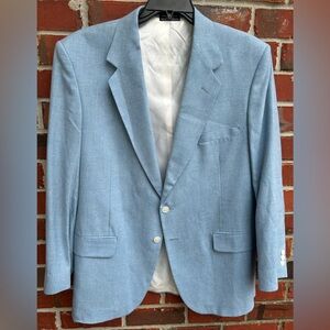 Towncraft Linen Blend Light Blue Two Button 44R Sport Coat Blazer   Z3